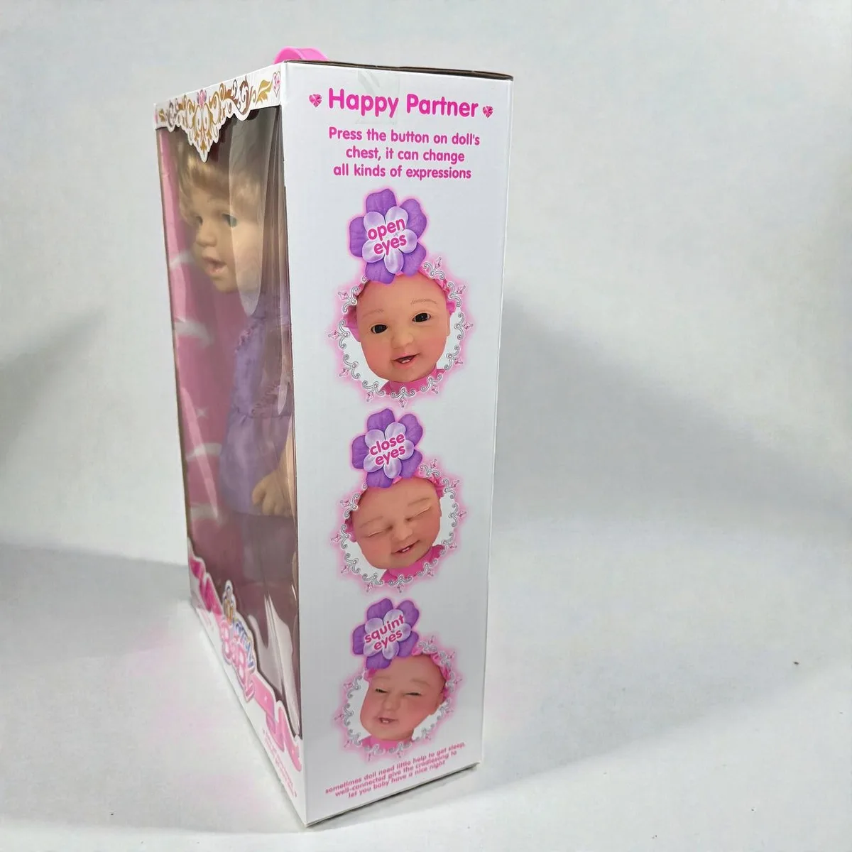 Дитяча динамічна лялька Lovely Baby інерційна з пляшкою пластикова 44х32х13 см рожевий