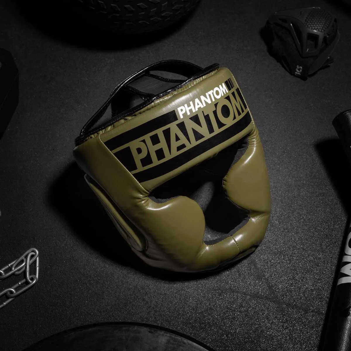Боксерський шолом Phantom PU-шкіра універсальний зелений