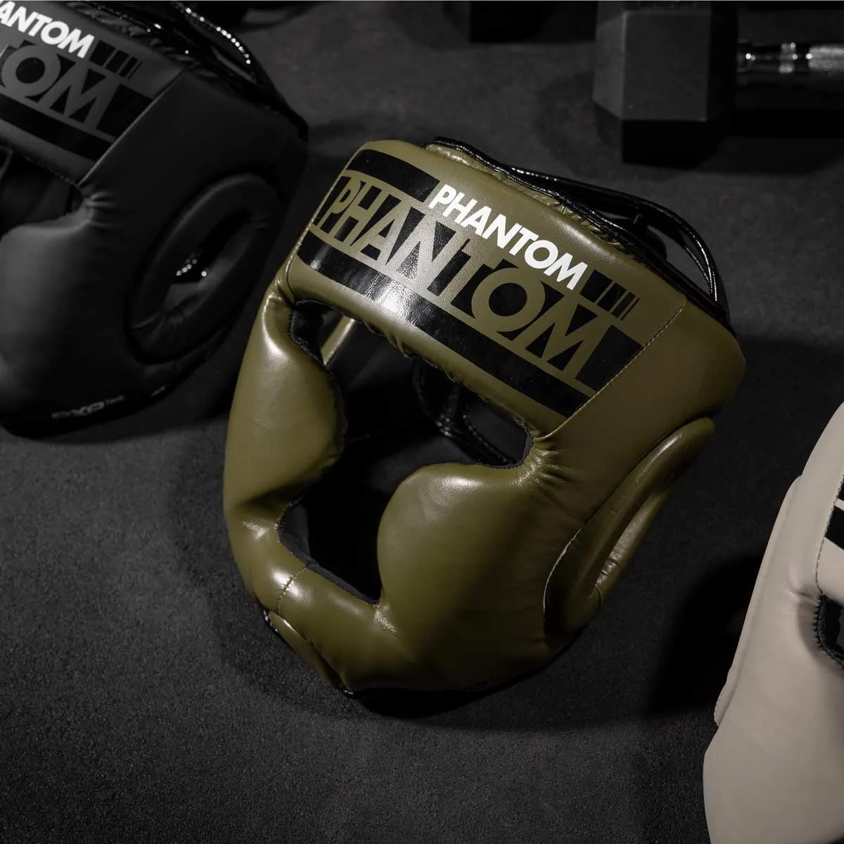Боксерський шолом Phantom PU-шкіра універсальний зелений