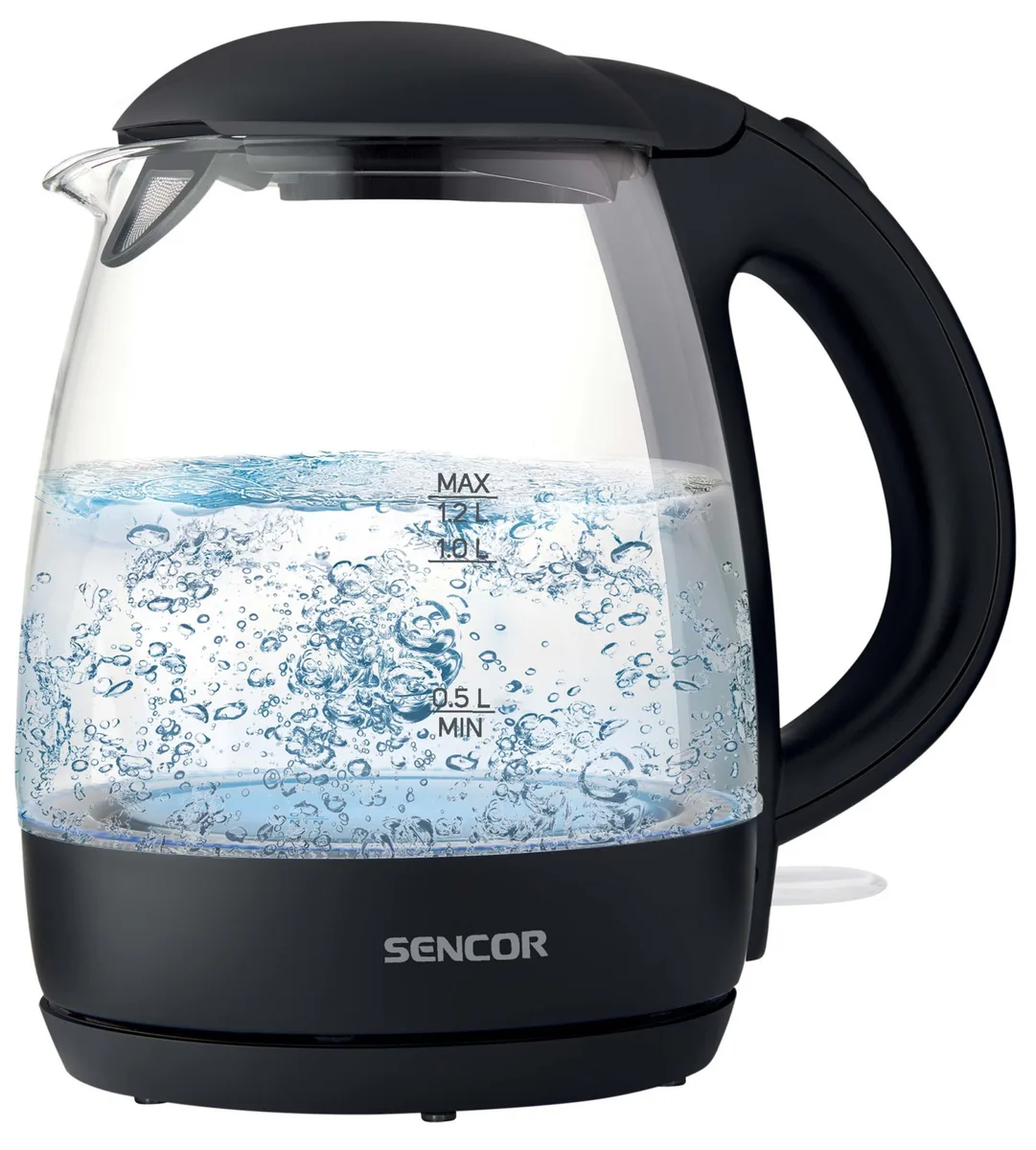 Електрочайник Sencor 1,2 л Скло Чорний 2200 Вт