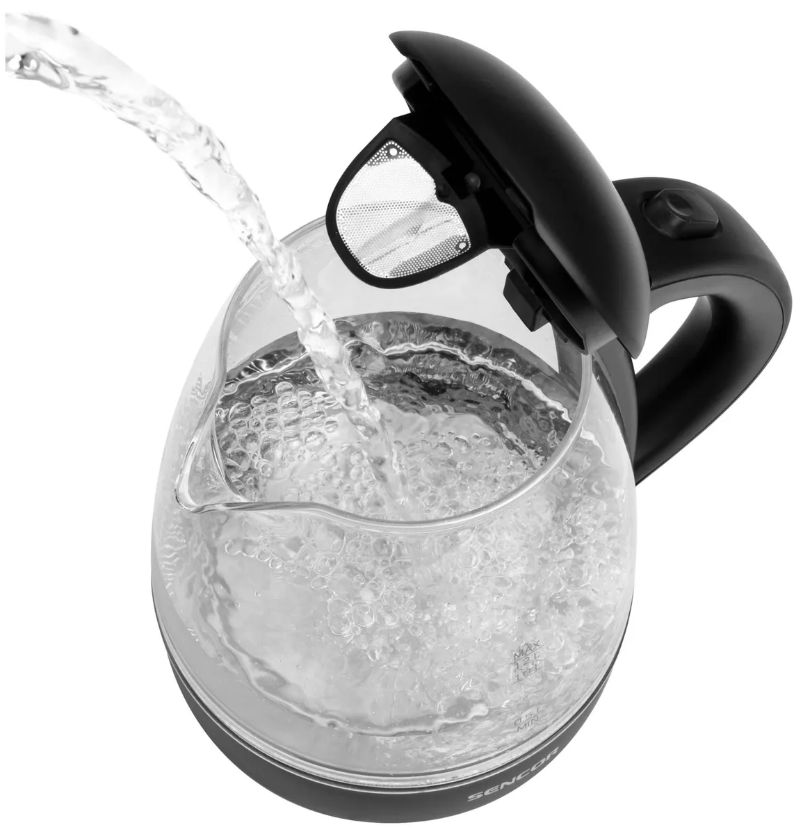 Електрочайник Sencor 1,2 л Скло Чорний 2200 Вт