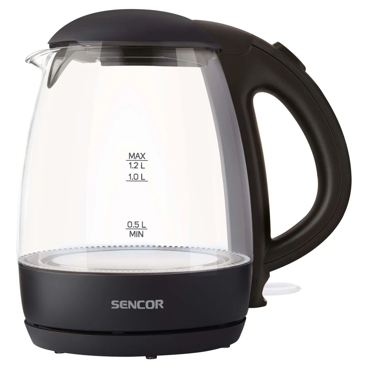 Електрочайник Sencor 1,2 л Скло Чорний 2200 Вт