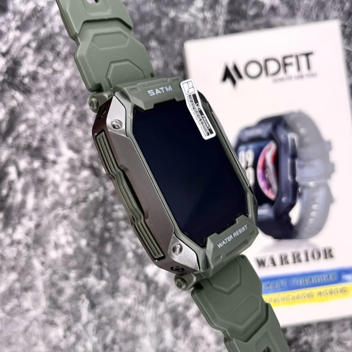 Розумні годинники Modfit полімер сталь 55х43 мм Армійський зелені