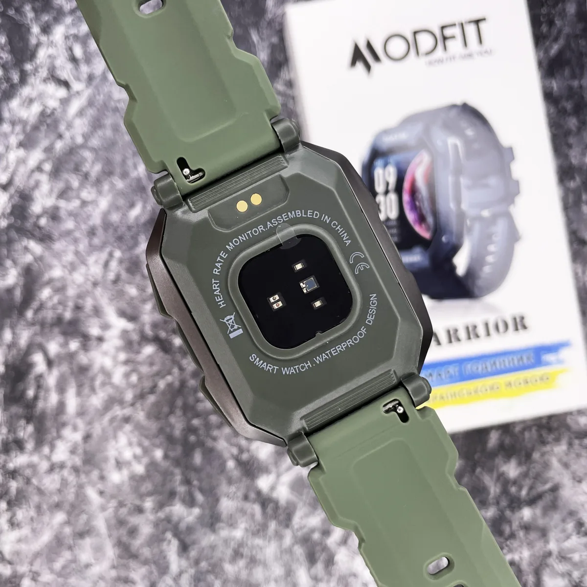 Розумні годинники Modfit полімер сталь 55х43 мм Армійський зелені