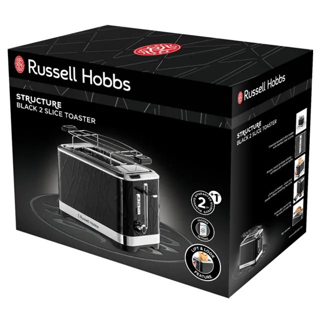 Тостер Russell Hobbs Structure, 1050Вт, пластиковий корпус, чорний.