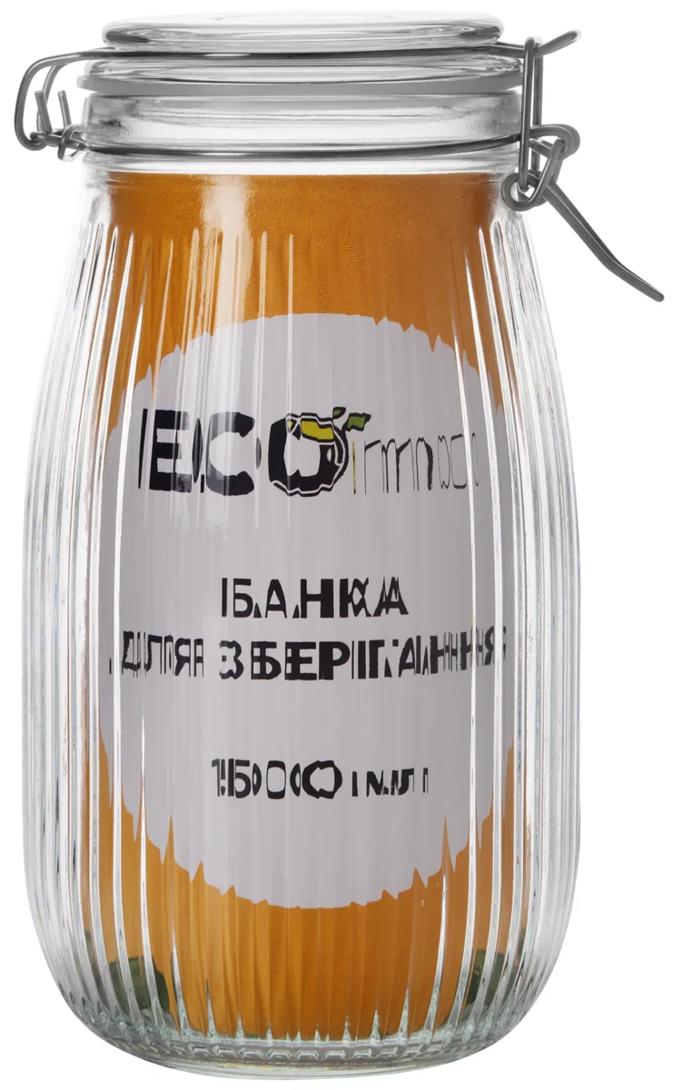 Банка Ecomo скляна 1500 мл з нержавіючою кришкою