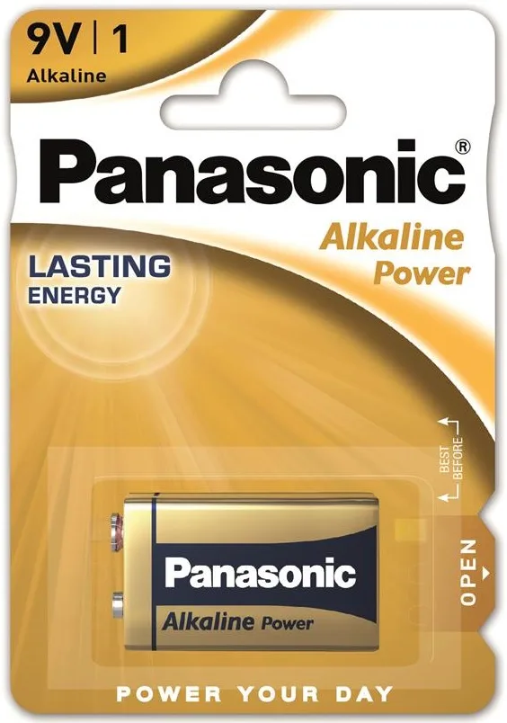 Батарейка Panasonic ALKALINE POWER лужна  6LF22(6LR61, MN1604, MX1604, Крона) блістер, 1 шт.