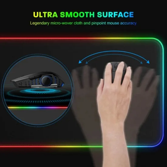 Килимок для миші мікрофібра 800х300х4 мм RGB підсвітка