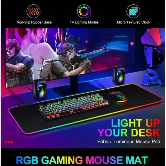 Килимок для миші мікрофібра 800х300х4 мм RGB підсвітка