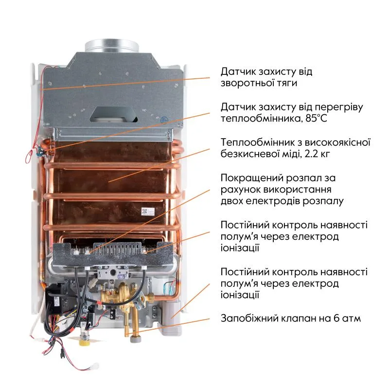Газова колонка Thermo Alliance JSD20-10QB 10 л димохідна 18 кВт 335х230х602 мм