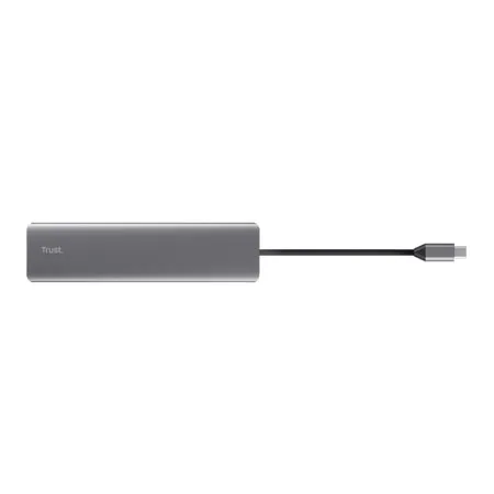 Адаптер Trust Dalyx 7in1 USB-C> 2xUSB-А 3.2/2xUSB-С/2xHDMI/Display Port, Алюміній, 0.16м, Сірий