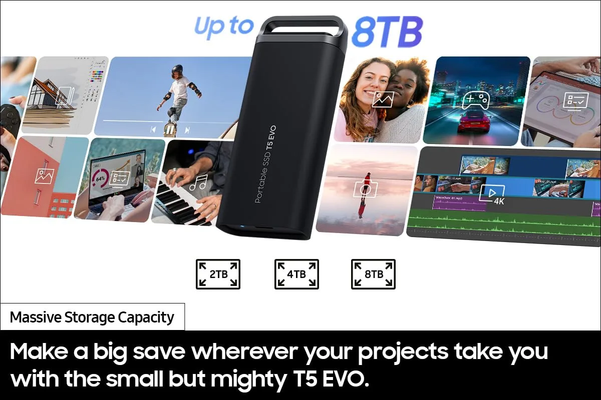 Портативний SSD Samsung 4TB USB 3.2 Gen 1 Type-C T5EVO