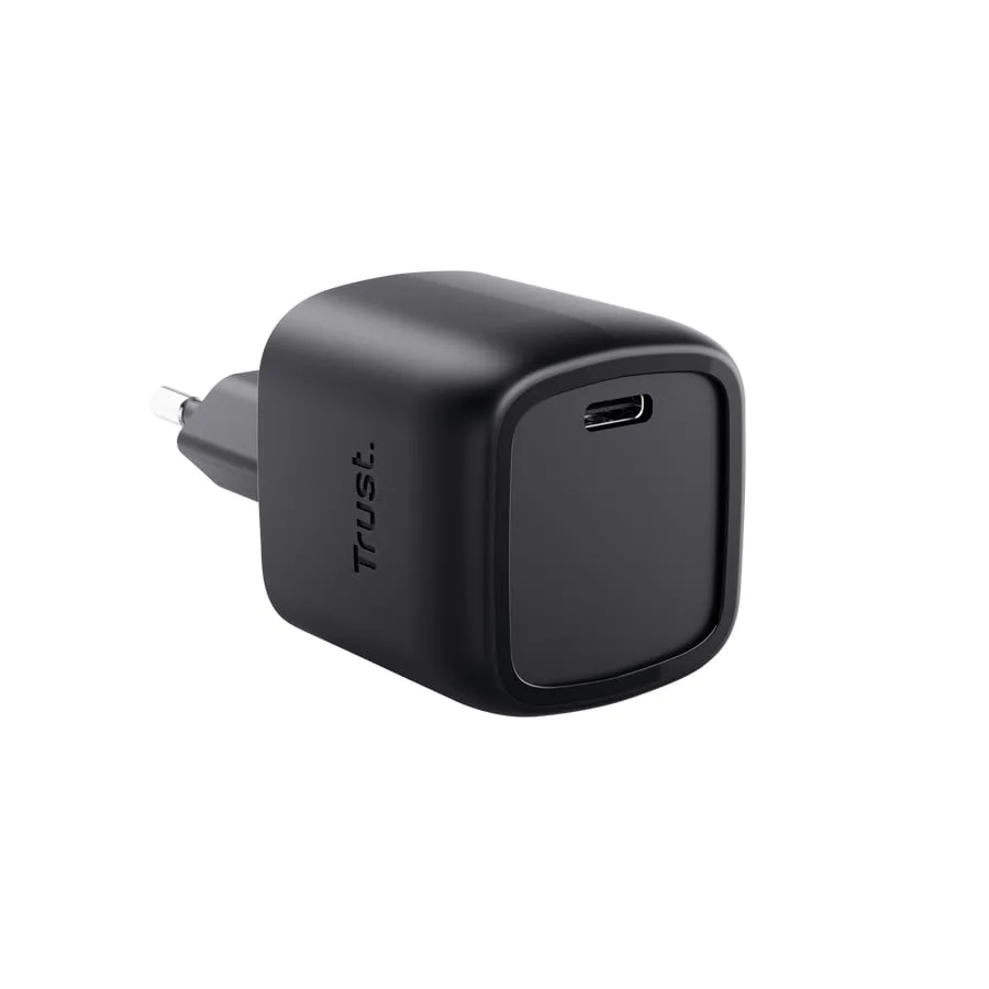 Зарядний пристрій мережевий Trust Maxo 30Вт, GaN, USB-C, PD/PPS, чорний