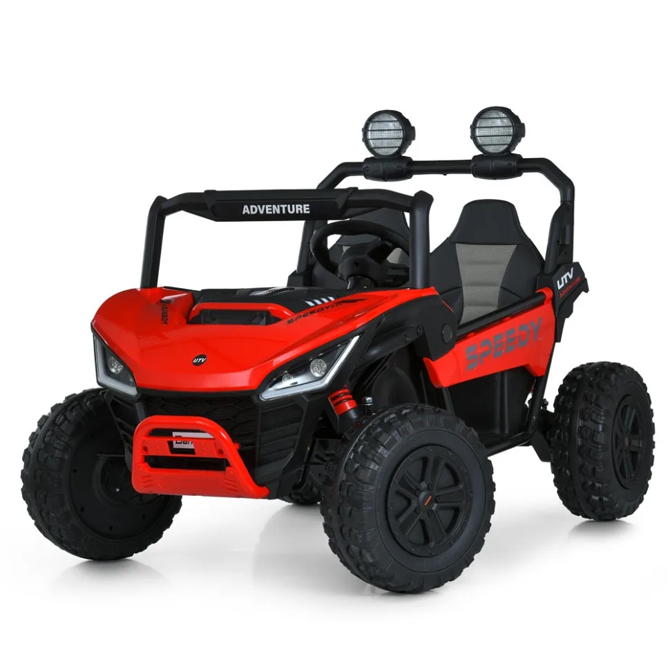 Дитячий електромобіль Bambi Racer джип екокожа 122х80х83 см Чорний