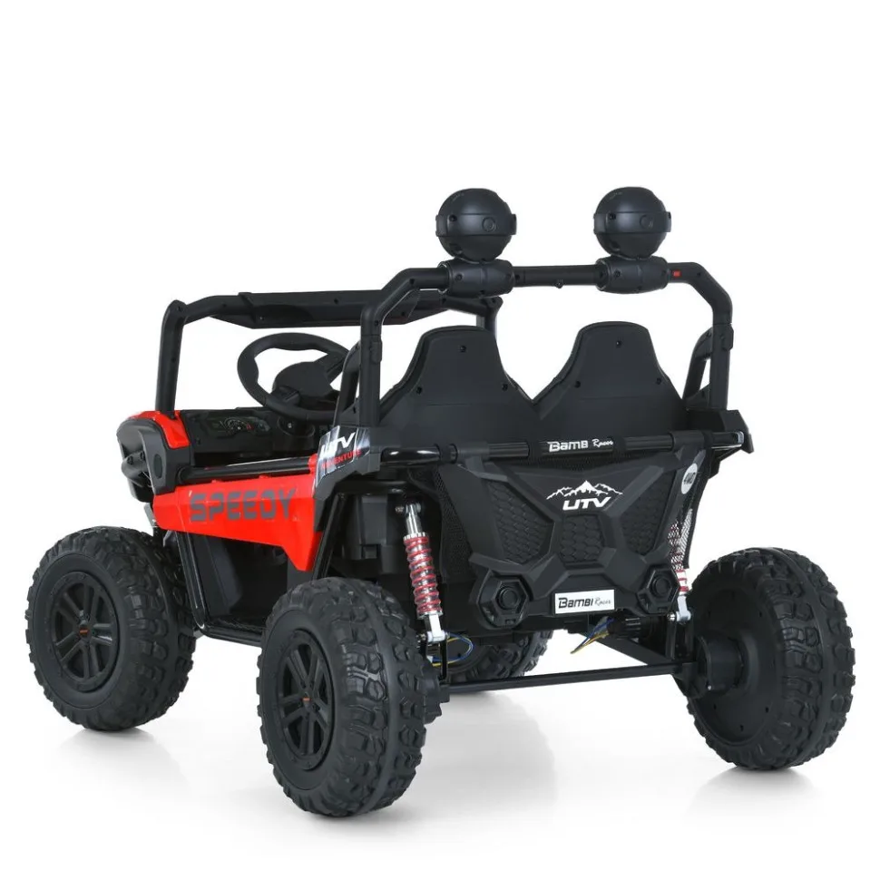 Дитячий електромобіль Bambi Racer джип екокожа 122х80х83 см Чорний