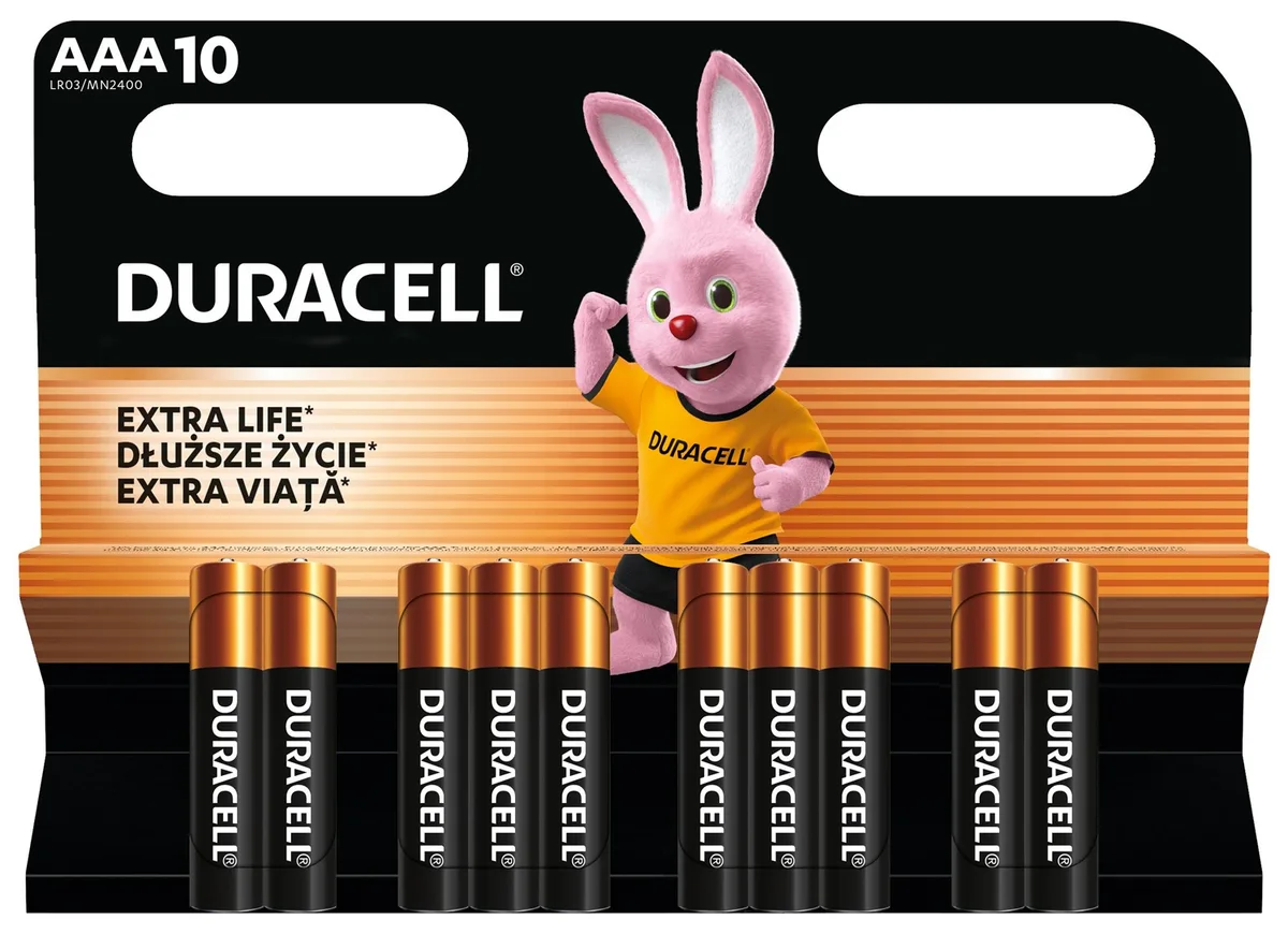 Лужні батарейки Duracell AAA 1,5V уп. 10 шт.