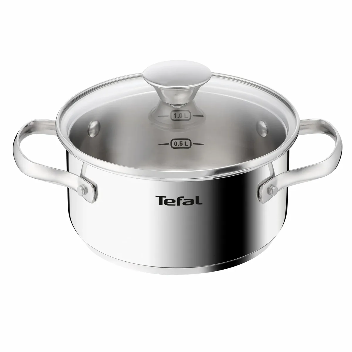 Каструля Tefal нержавіюча сталь 1,5 л 16 см зі скляною кришкою