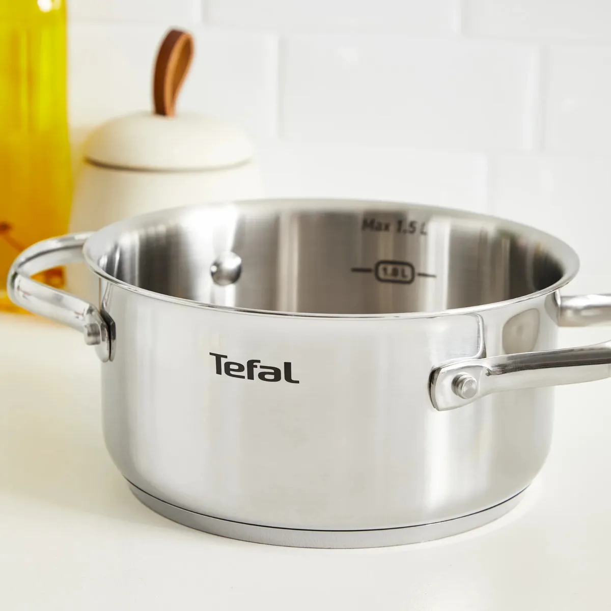 Каструля Tefal нержавіюча сталь 1,5 л 16 см зі скляною кришкою