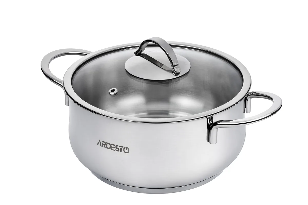 Каструля з прозорою кришкою ARDESTO Black Mars, 3 л, з нержавіючої сталі.