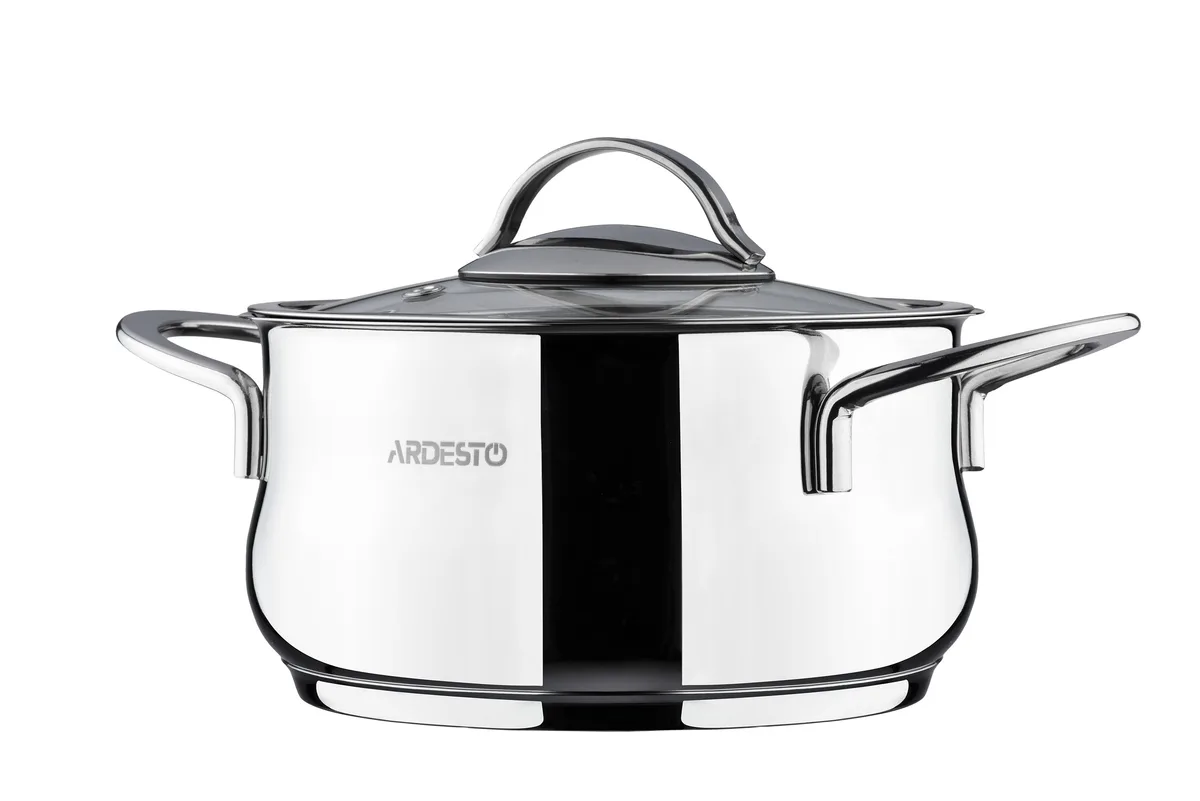 Каструля з прозорою кришкою ARDESTO Black Mars, 3 л, з нержавіючої сталі.