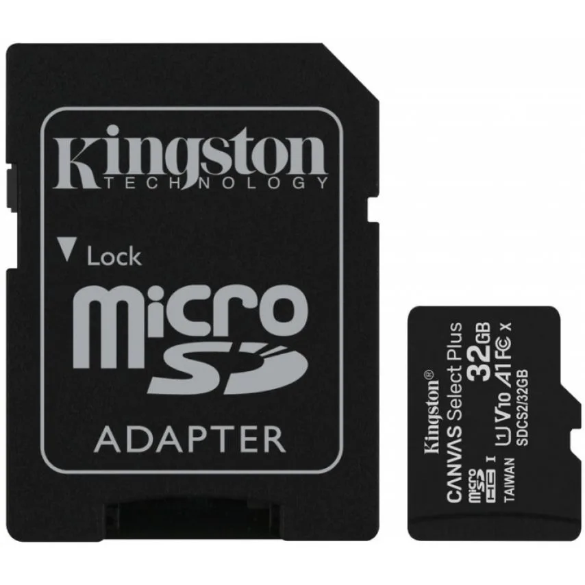 Карта пам'яті Kingston MicroSDHC 32Гб Class 10 UHS-I з адаптером