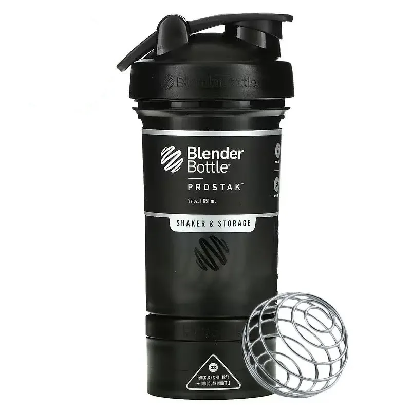 Шейкер BlenderBottle Tritan 650ml Чорний з 2 контейнерами