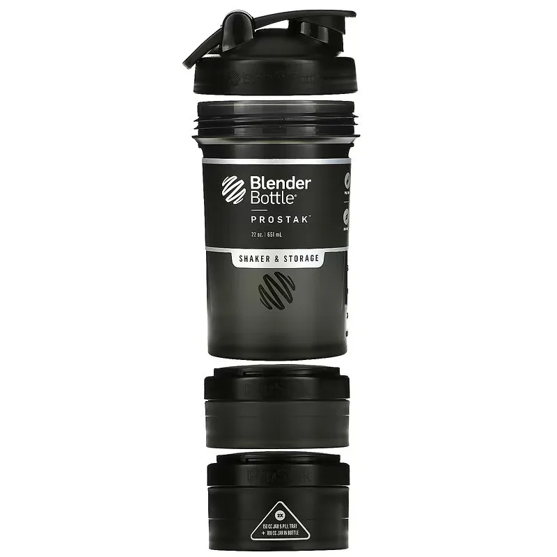Шейкер BlenderBottle Tritan 650ml Чорний з 2 контейнерами
