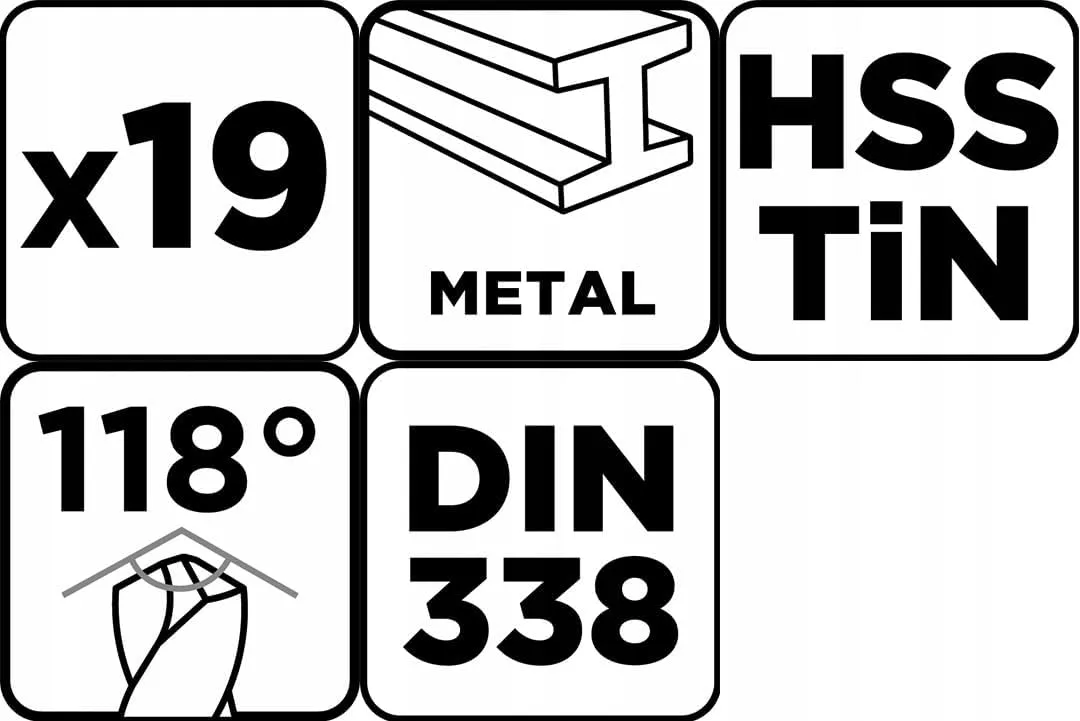 Набір свердел GRAPHITE HSS TiN 1-10 мм 19 шт в кейсі
