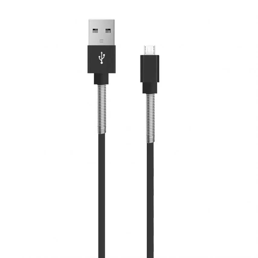 Кабель USB WALKER силіконовий 2м чорний Micro 2,4А