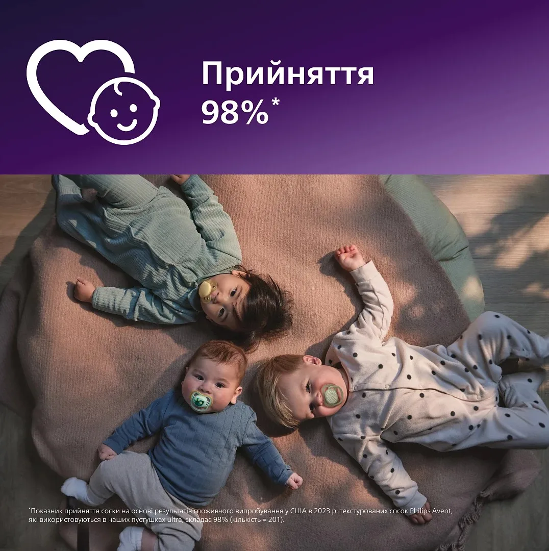 Пустышка Avent Ultra Air, 6-18 мес., 2 шт, нейтральный дизайн.