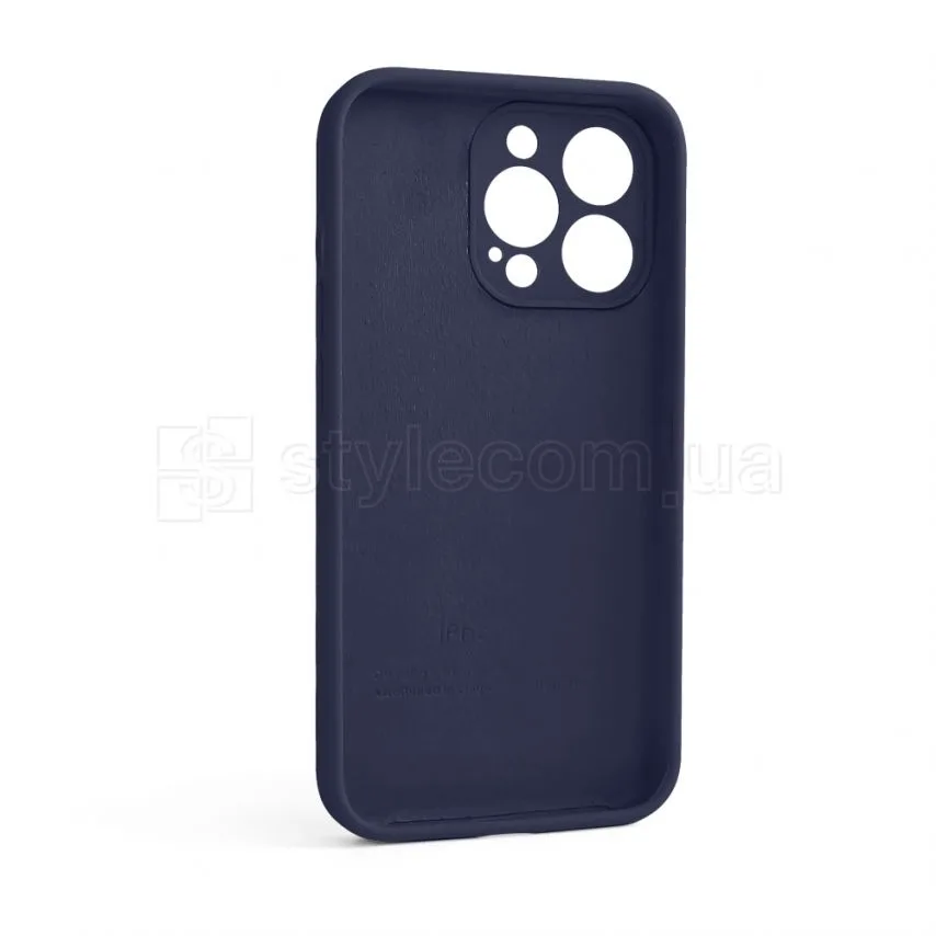 Чохол Silicone Case для Apple iPhone 13 Pro силіконовий  dark blue закрита камера