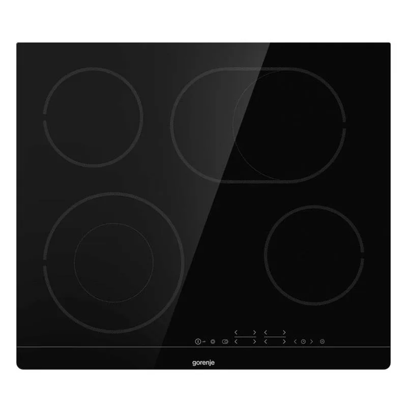Електрична варильна панель Gorenje, 60 см, з розширеною зоною, чорного кольору.