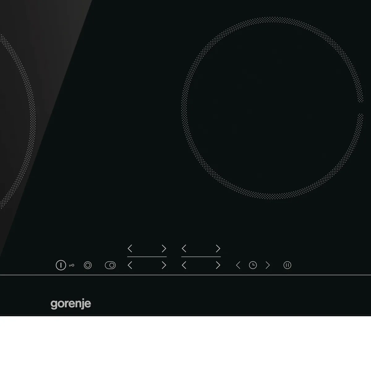Електрична варильна панель Gorenje, 60 см, з розширеною зоною, чорного кольору.