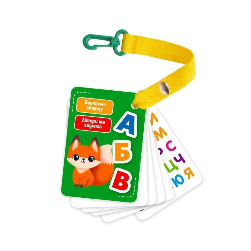 Набор обучающих карточек Vladi Toys 18 карт с животными на ремешке Пластик Многоцветный