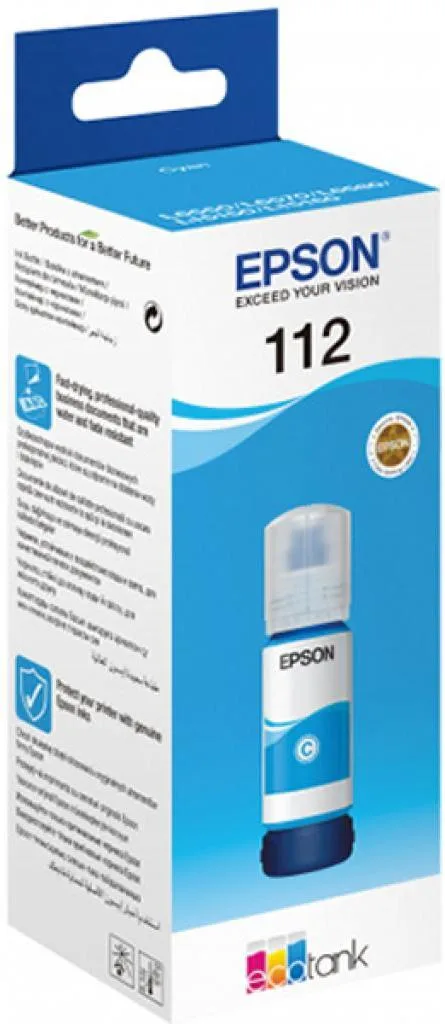 Контейнер з чорнилом Epson 112 EcoTank L11160/L15150/L15160/L6490/L6550/L6570/L15180/L6580 Cyan pigm