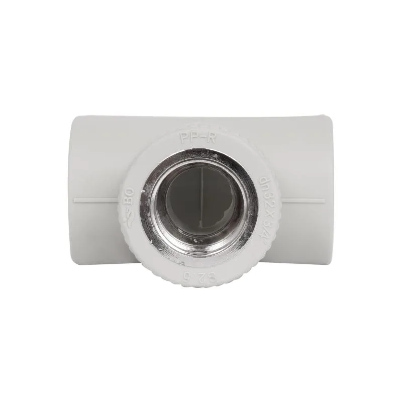 Трійник PPR 32х3/4"x32 ВР поліпропілен/латунь сірий
