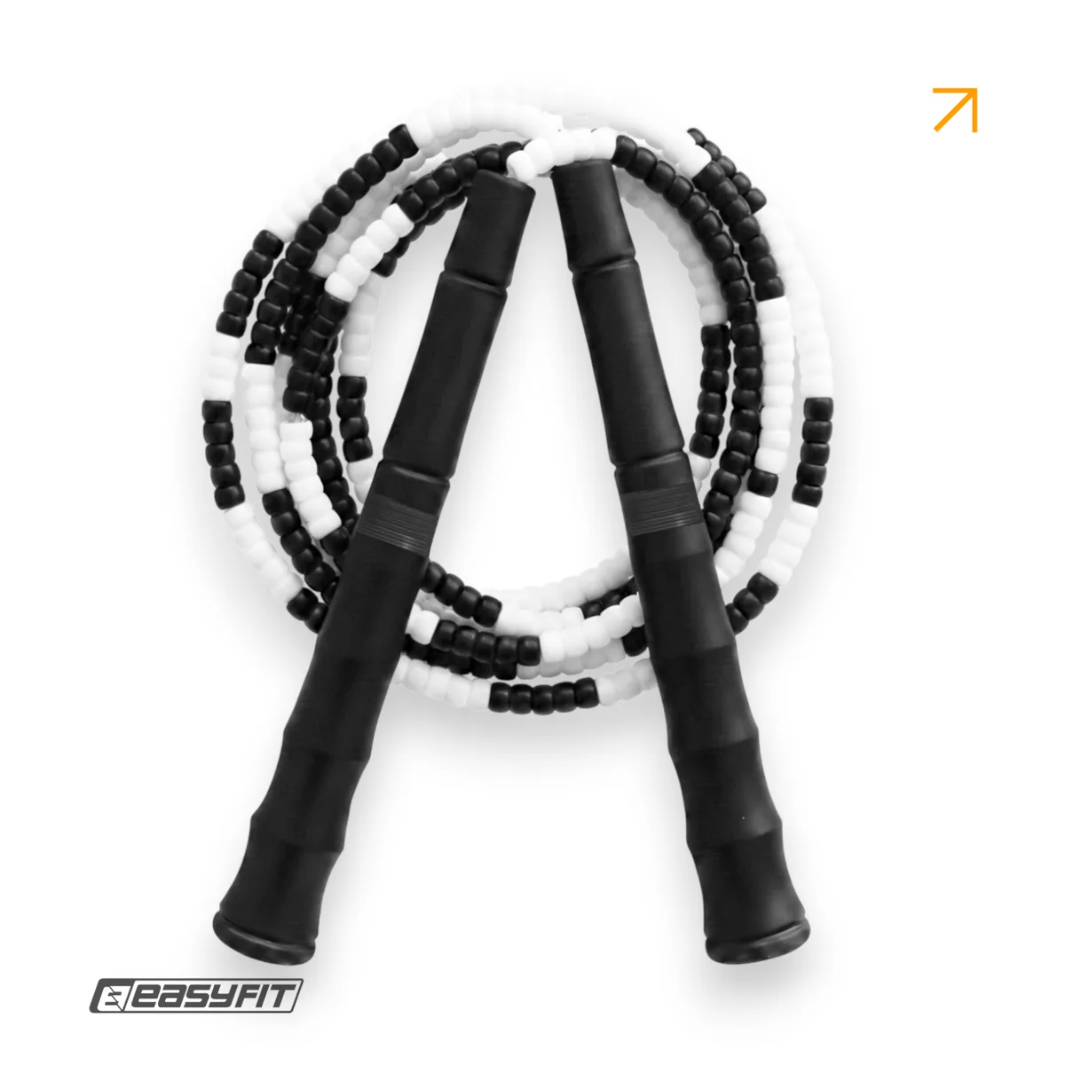 Бісерна скакалка EasyFit TPU 2,7 м Чорно-біла