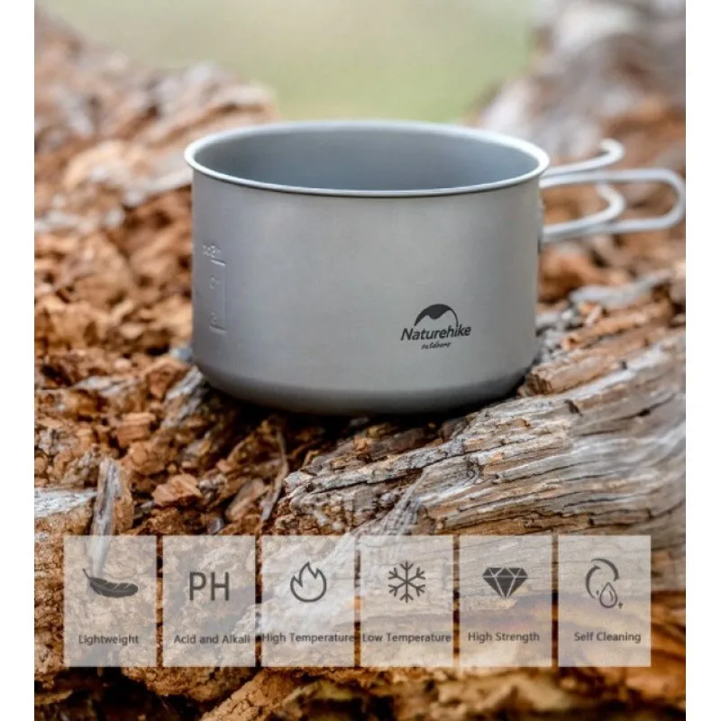 Каструля титановая 1300 мл Naturehike 13,8х9 см