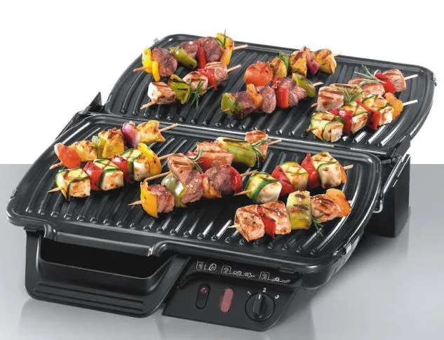 Гриль Tefal прижимной Ultracompact 2000Вт, 3 температурных режима, съемные пластины, раскрытие на 180°, металлический корпус