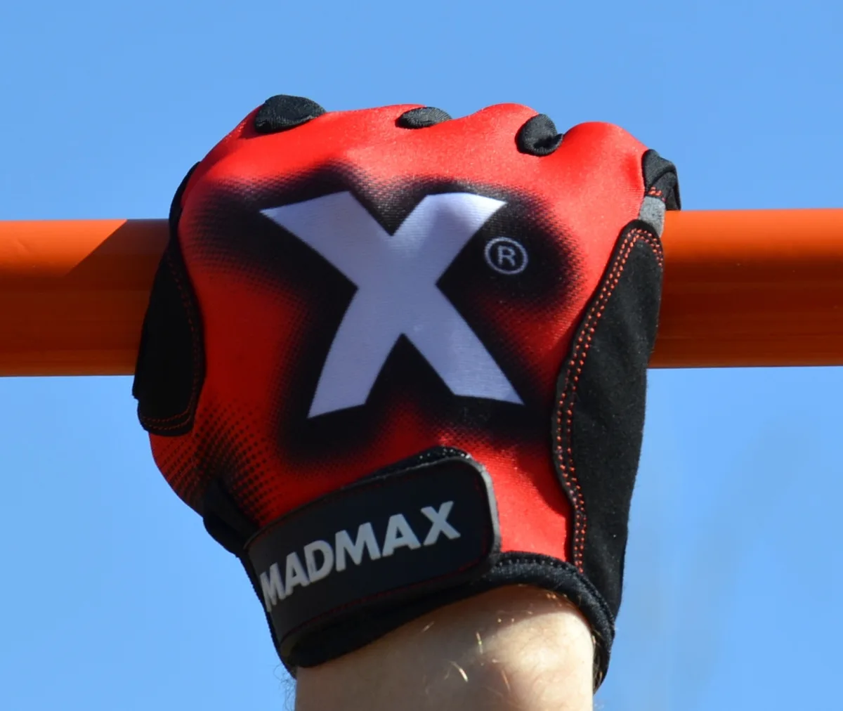 Рукавички для фітнесу MadMax штучна шкіра XXL сірі червоні