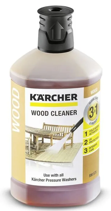 Засіб для чищення деревини Karcher 3в1 Plug-n-Clean 1л очищувач для дерев'яних поверхонь захист від УФ-випромінювання