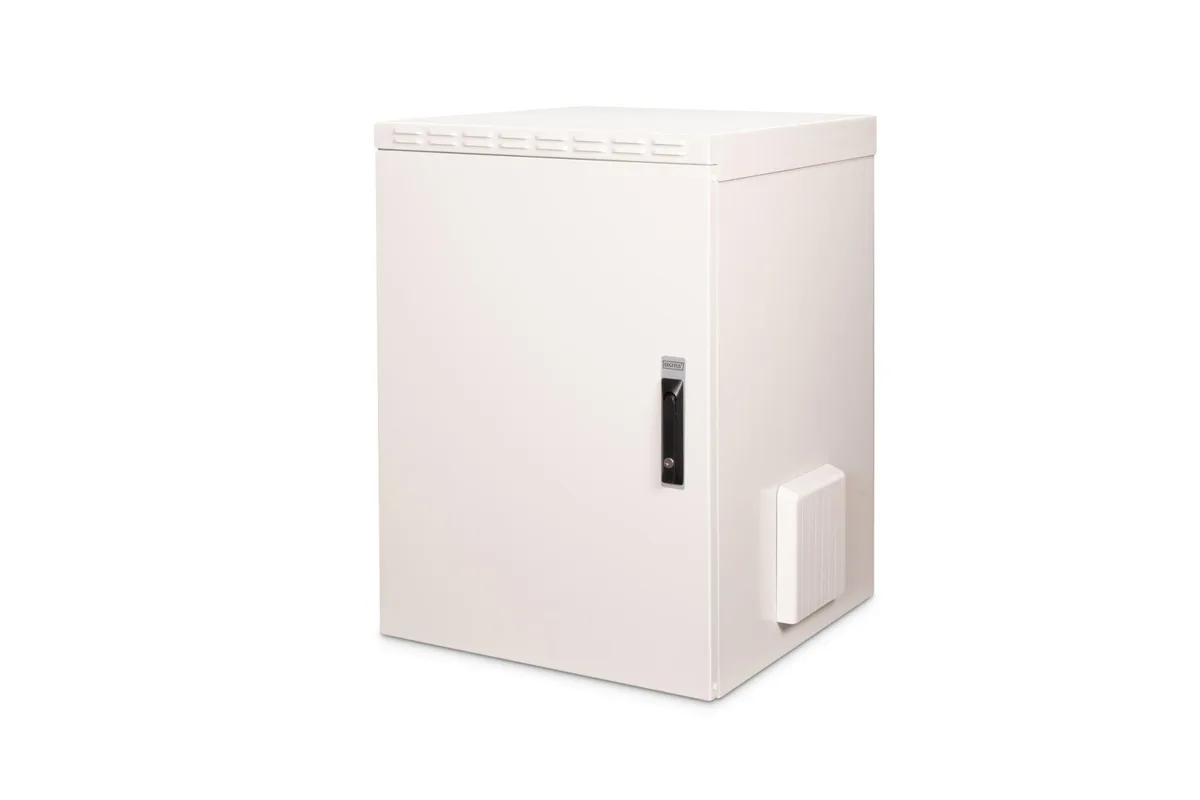 Шафа DIGITUS 19", 16U, вулична, металеві двері, 600x600 мм, 100кг максимально, IP55, сіра