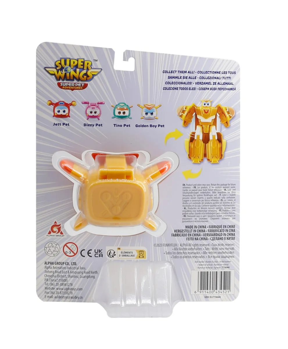 Игровая фигурка-трансформер Super Wings Золотой Мальчик любимец (Golden Boy pet)