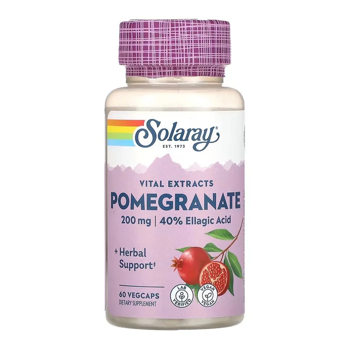Гранат 200 мг 60 капсул веганських Solaray