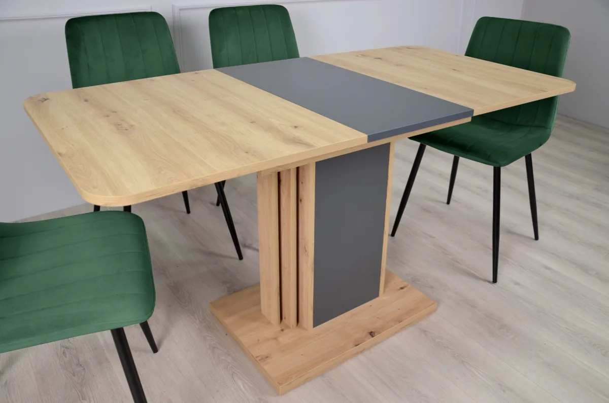 Стіл обідній Інтарсіо ЛДСП 110-145 см антрацит дуб артізан