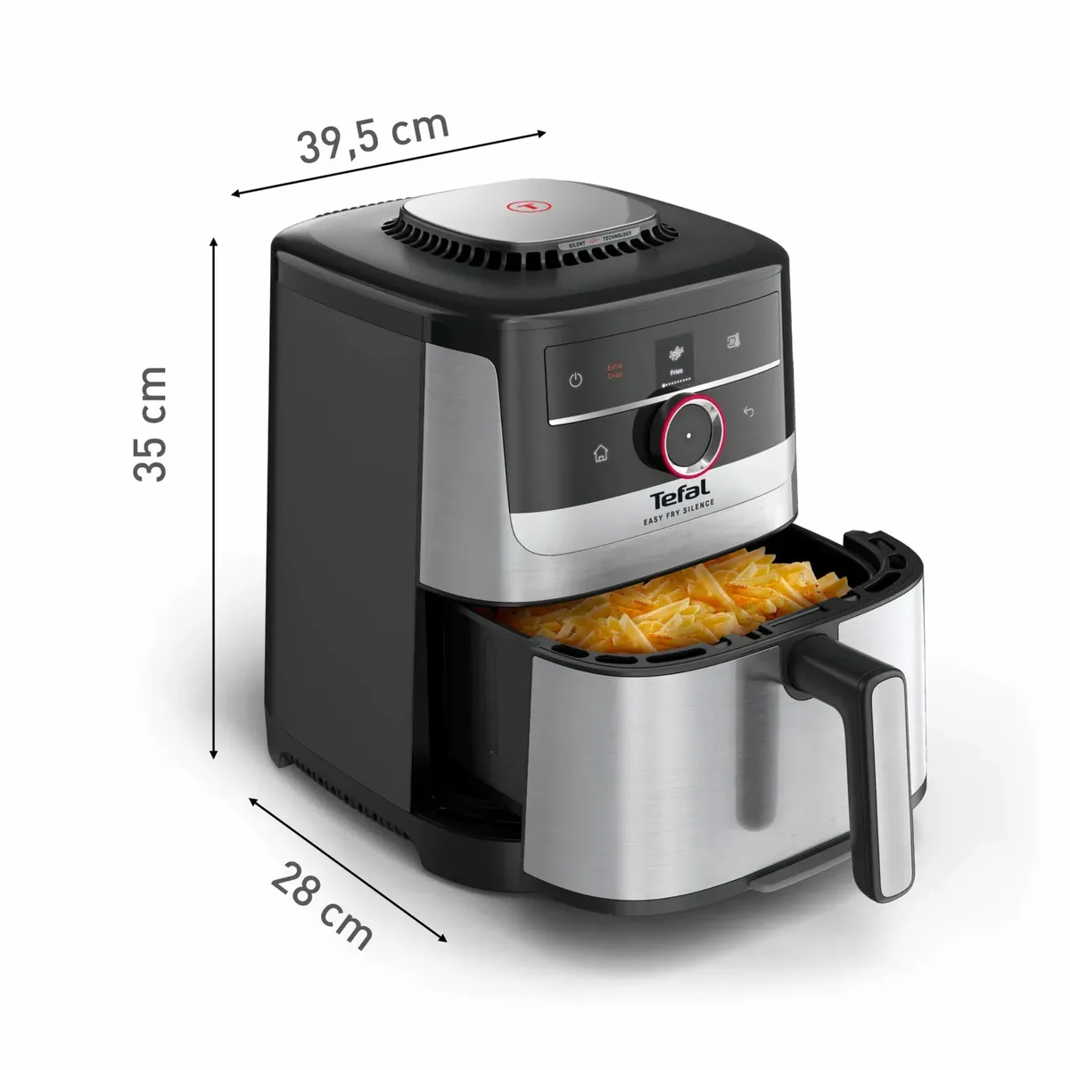 Мультипіч Tefal Easy Fry Silence Smart, 1670 Вт, об'єм 5 л, сенсорне управління, 55 програм, пластиковий корпус, сірий колір.