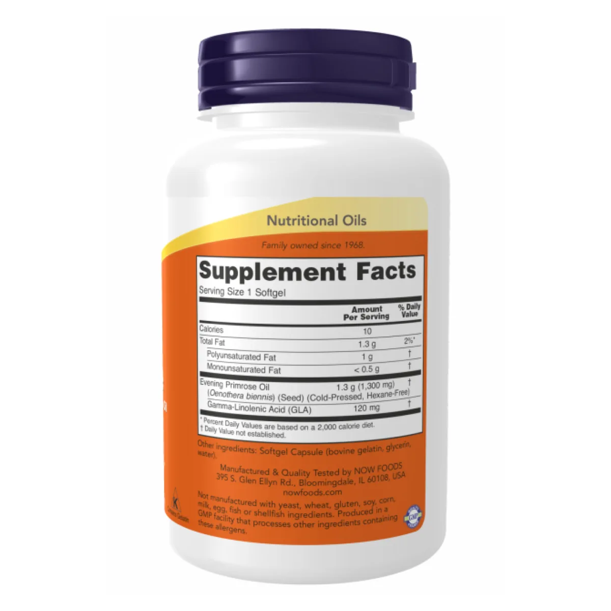 Масло примулы вечерней Now Foods 1300mg 120 капсул Без ГМО Кошерный продукт