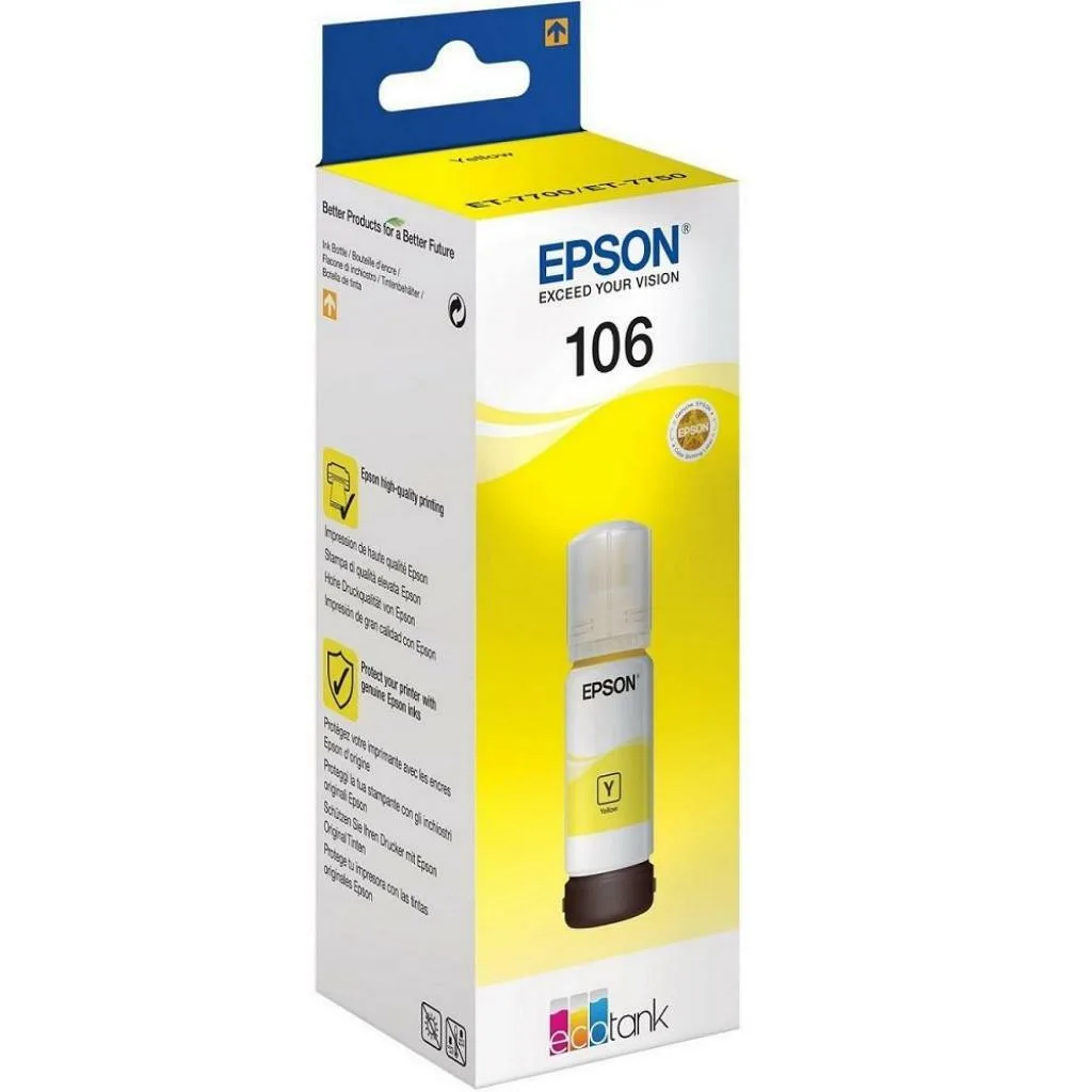 Контейнер з чорнилом Epson 106 EcoTank L7160/L7180 yellow