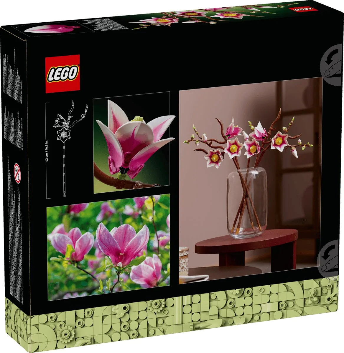 Конструктор LEGO Botanicals гілки магнолії квіти різнокольорові