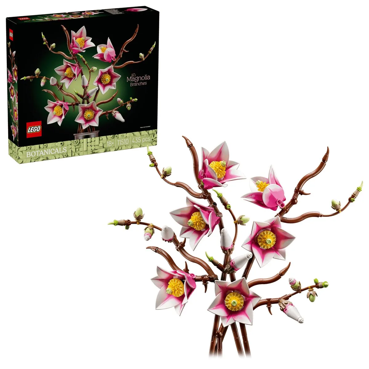 Конструктор LEGO Botanicals гілки магнолії квіти різнокольорові